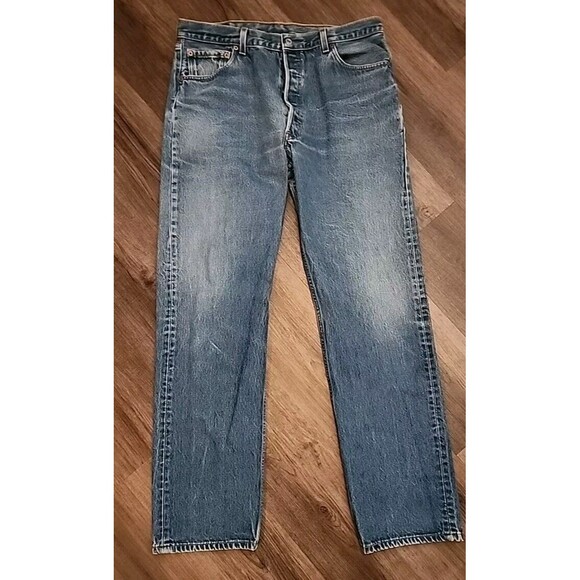 Levi 501xx Vintage Mens 38x36 Jeans Straight Y2k Button Fly - Picture 9 of 10